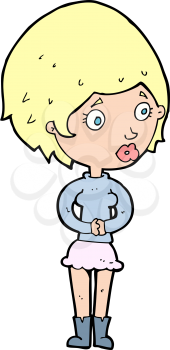 Royalty Free Clipart Image of a Concerned Woman
