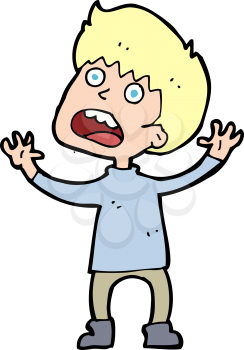 Royalty Free Clipart Image of a Boy Yelling