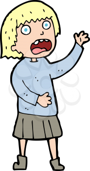 Royalty Free Clipart Image of a Girl Yelling