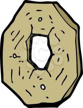 Royalty Free Clipart Image of a Wooden Zero