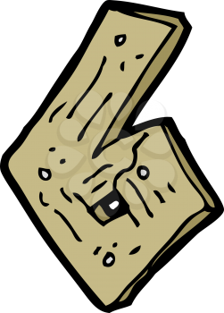 Royalty Free Clipart Image of a Wooden Number Six