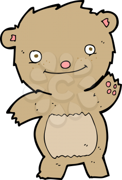 Royalty Free Clipart Image of a Waving Teddy Bear