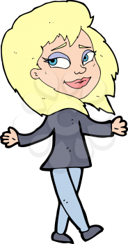 Royalty Free Clipart Image of a Woman with Arms Open