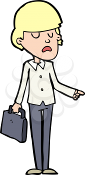 Royalty Free Clipart Image of a Business Man Pointing