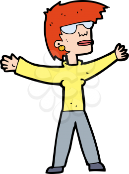 Royalty Free Clipart Image of a Woman Wearing Glasses