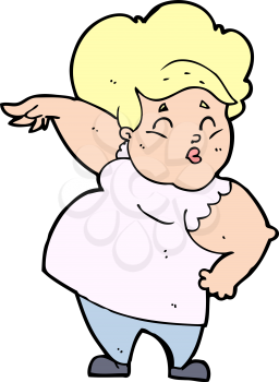 Royalty Free Clipart Image of a Large Woman Dancing