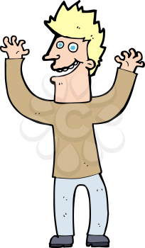 Royalty Free Clipart Image of an Excited Man