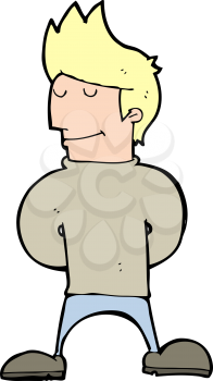 Royalty Free Clipart Image of a Man with His Eyes Closed