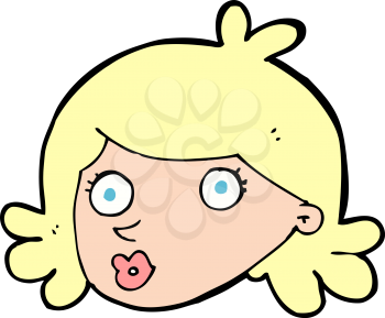 Royalty Free Clipart Image of a Woman's Face