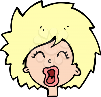 Royalty Free Clipart Image of a Woman Screaming