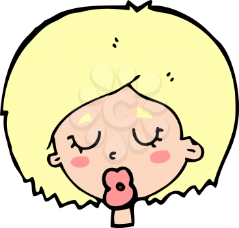 Royalty Free Clipart Image of a Sleeping Woman's Head