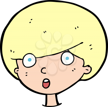 Royalty Free Clipart Image of a Surprised Boy's Face