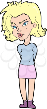 Royalty Free Clipart Image of a Mean Woman