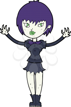 Royalty Free Clipart Image of a Vampire Girl