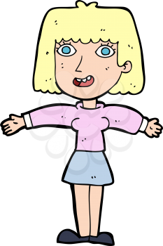 Royalty Free Clipart Image of a Woman With Arms Open