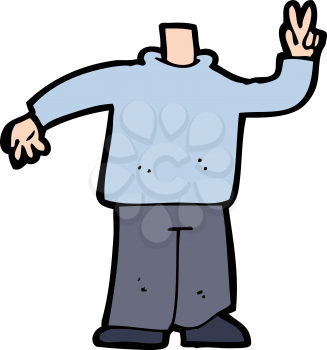 Royalty Free Clipart Image of a Man Giving a Peace Sign