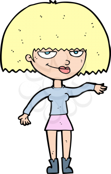 Royalty Free Clipart Image of a Woman with Arm Extended