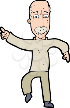 Royalty Free Clipart Image of a Bald Man Dancing