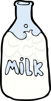 Royalty Free Clipart Image of a Bottle of Milk