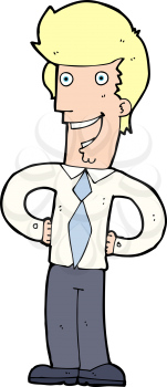 Royalty Free Clipart Image of a Man with Hands on Hips