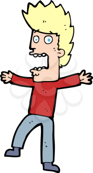 Royalty Free Clipart Image of a Scared Man