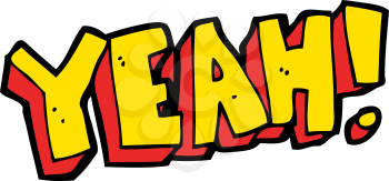 Royalty Free Clipart Image of YEAH! Text