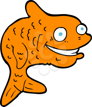 Royalty Free Clipart Image of a Happy Goldfish