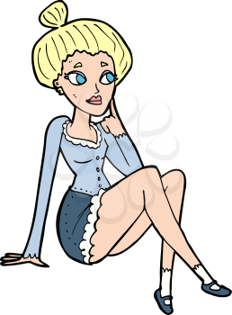 Royalty Free Clipart Image of a Woman Sitting