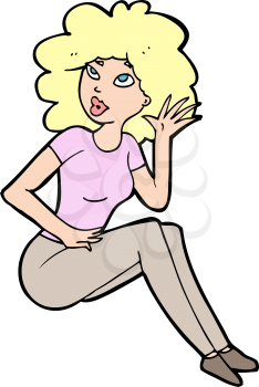 Royalty Free Clipart Image of a Woman Listening