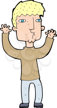 Royalty Free Clipart Image of a Man with Arms Raised