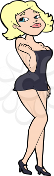Royalty Free Clipart Image of a Woman in a Short Dress