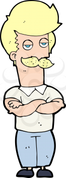 Royalty Free Clipart Image of a Muscular Man with Arms Crossed