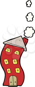 Royalty Free Clipart Image of a Wavy House