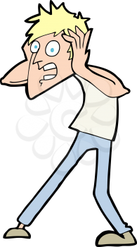 Royalty Free Clipart Image of a Man Panicking