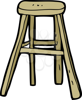 Royalty Free Clipart Image of a Wooden Stool