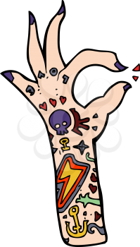 Royalty Free Clipart Image of a Tattooed Hand