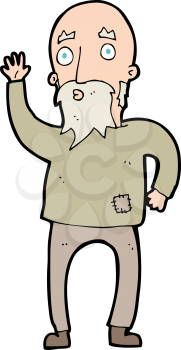 Royalty Free Clipart Image of an Old Man Waving