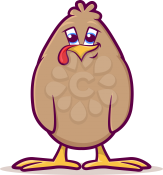 Cute baby chicken or turkey illustration