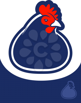 Illustration of a dark blue chicken symbol