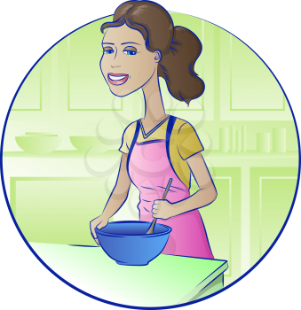 Young woman cooking healthy food