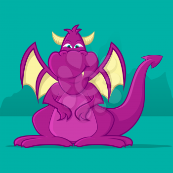Cute purple dragon character
