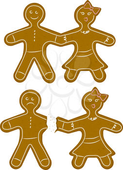 Man and woman ginger bread cookies