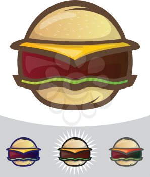 Modern hamburger Icon illustration set