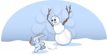 Snow Bunny Stealing a Cartoon