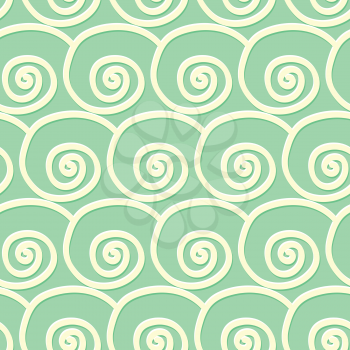 Circles and swirls seamless pattern in vintage style