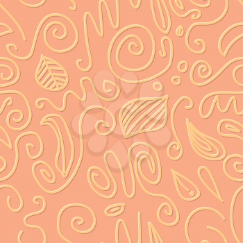 Circles and swirls seamless pattern in vintage style

