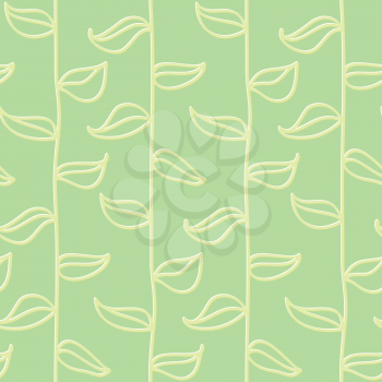 Leaves seamless pattern in vintage style, cute

