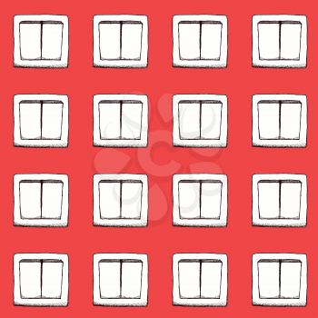 Sketch switcher in vintage style, vector seamless pattern