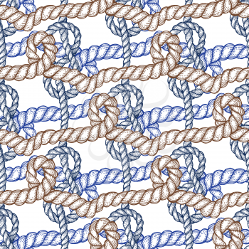 Engraved eternity eight knot, vector seamless pattern