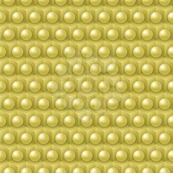Golden cube and shere pattern, vector tile